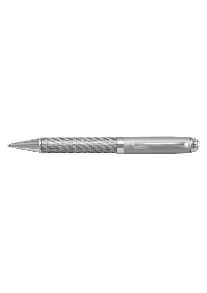 Silver Carbon Fibre Ballpoint Pen