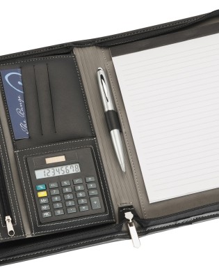 A5 Zippered Compendium with Calculator