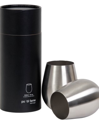 Stemless Stainless Steel Wine Glass Set