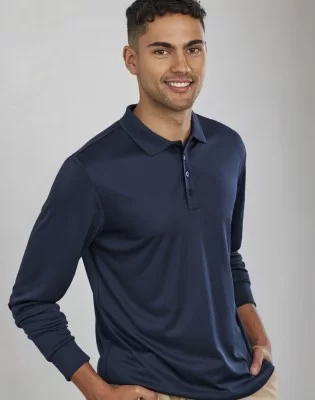 Mens Action Long Sleeve Polo