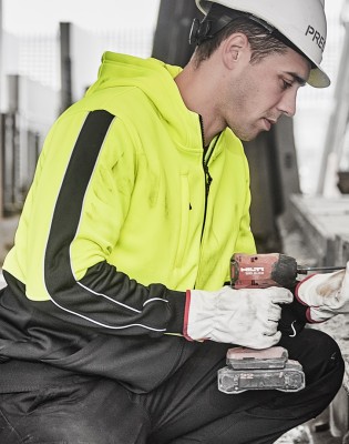 Unisex Hi Vis Full Zip Hoodie