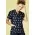 Womens Easter V-Neck Short Sleeve Scrub Top - Midnight Navy
