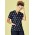 Womens Easter V-Neck Short Sleeve Scrub Top - Midnight Navy
