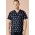 Mens Easter V-Neck Short Sleeve Scrub Top - Midnight Navy