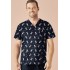 Mens Easter V-Neck Short Sleeve Scrub Top