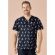 Mens Easter V-Neck Short Sleeve Scrub Top