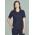 Womens Parks Zip Front Crossover Scrub Top - Midnight Navy