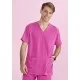 Unisex Pink V-Neck Scrub Top