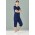 Womens Avery Round Neck Scrub Top - Navy