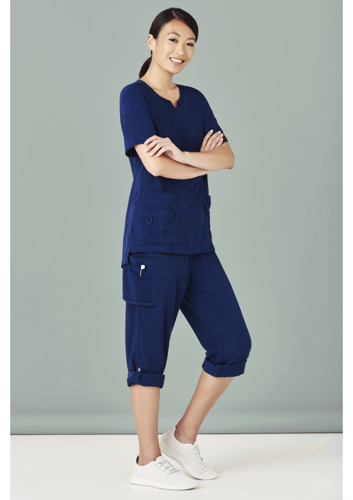 Womens Avery Round Neck Scrub Top