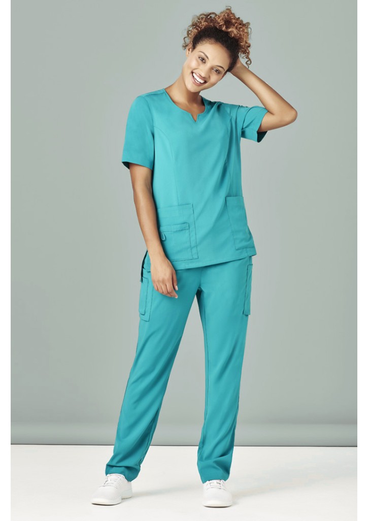 Womens Avery Round Neck Scrub Top