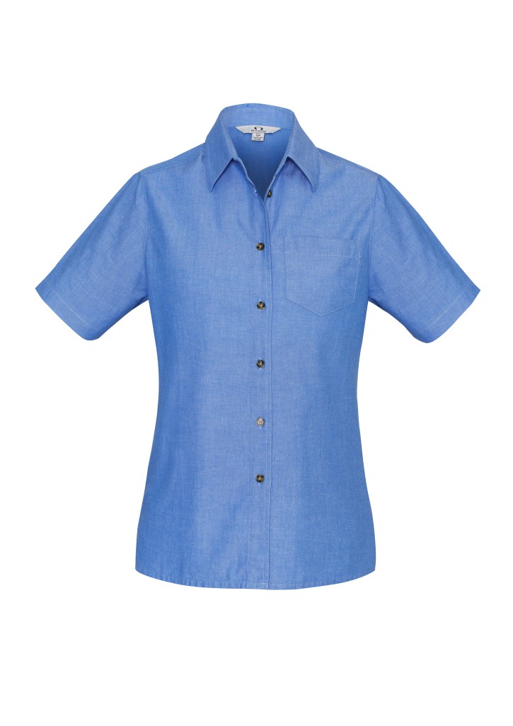 Chambray Womens Short Sleeve Shirt