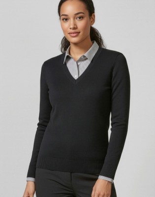V-Neck Womens Knit Pullover