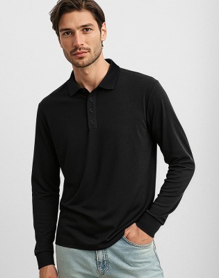 Action Mens Long Sleeve Polo