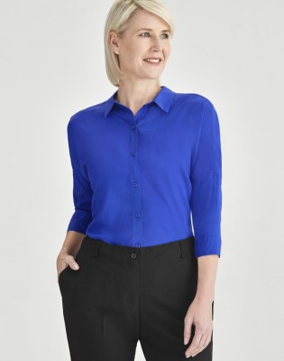 Dahlia Womens 3/4 Sleeve Blouse
