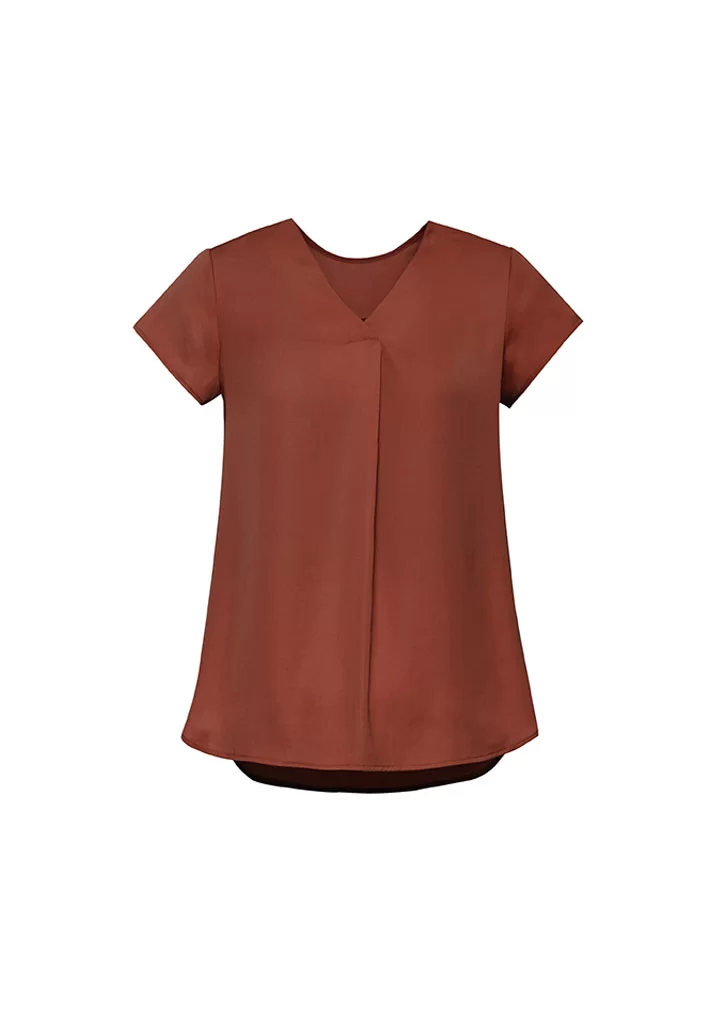 Womens Kayla V-Neck Pleat Blouse Womens Kayla V-Neck Pleat Blouse