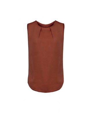 Womens Estelle Sleeveless Pleat Detail Blouse