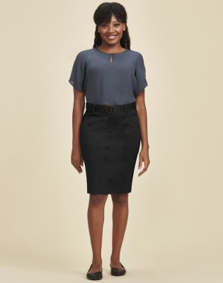 Womens Traveller Mid Waist Stretch Chino Skirt