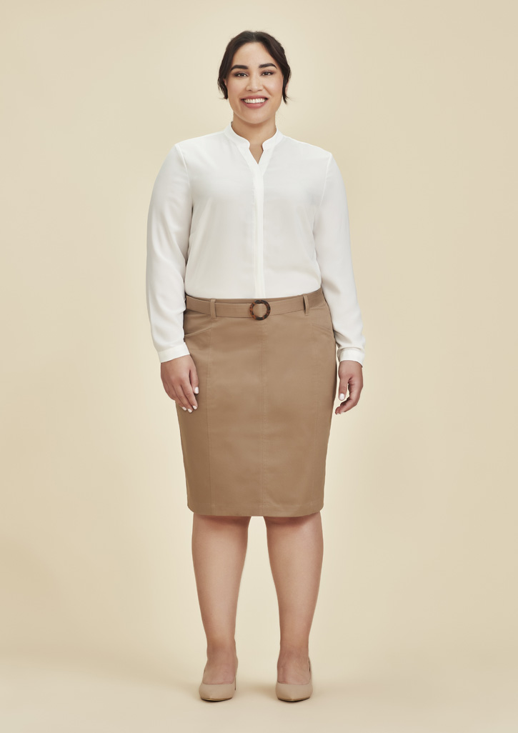 Womens Traveller Mid Waist Stretch Chino Skirt