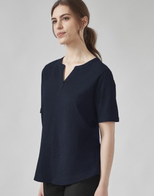 Womens Ruche Short Sleeve Blouse