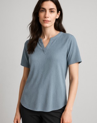 Womens Ruche Short Sleeve Blouse