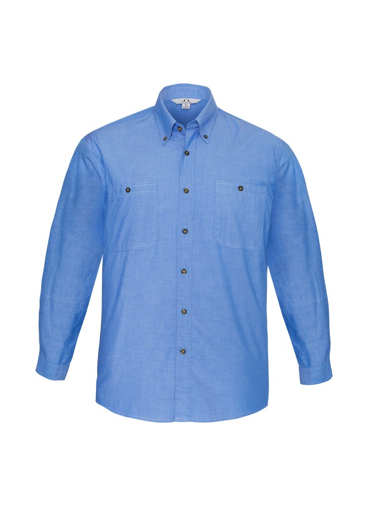 Chambray Mens Long Sleeve Shirt