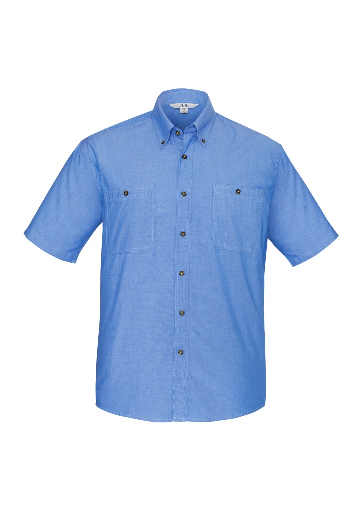 Chambray Mens Short Sleeve Shirt