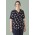 Womens Printed Best Friends Scrub Top - Midnight Navy