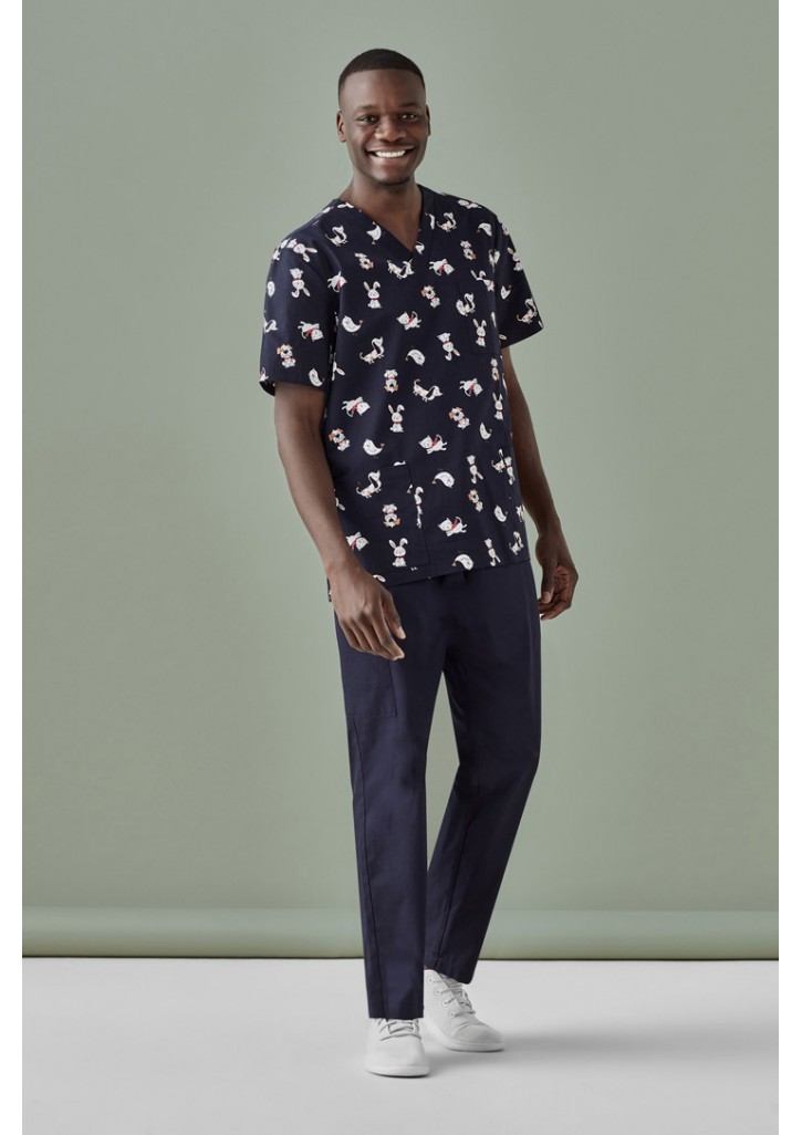 Mens Printed Best Friends Scrub Top