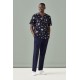 Mens Printed Space Party Scrub Top