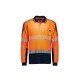 Mens Hi Vis Flux Segmented Tape Long Sleeve Polo