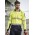 Mens Hi Vis Flux Segmented Tape Long Sleeve Polo - Yellow/Navy