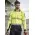 Mens Hi Vis Flux Segmented Tape Long Sleeve Polo - Yellow/Navy