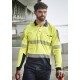 Mens Hi Vis Flux Segmented Tape Long Sleeve Polo
