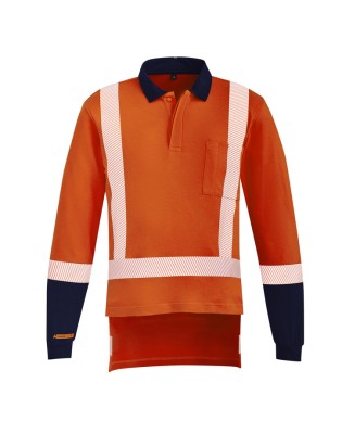 Mens Orange Flame TTMC-W23 X Back Taped Polo