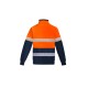 Mens Orange Flame Hi Vis 1/4 Zip Brushed Fleece Pullover - Hoop Taped