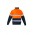 Mens Orange Flame Hi Vis 1/4 Zip Brushed Fleece Pullover - Hoop Taped - Orange/Navy
