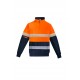 Mens Orange Flame Hi Vis 1/4 Zip Brushed Fleece Pullover - Hoop Taped