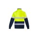 Mens Orange Flame Hi Vis 1/4 Zip Brushed Fleece Pullover - Hoop Taped
