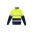 Mens Orange Flame Hi Vis 1/4 Zip Brushed Fleece Pullover - Hoop Taped - Yellow/Navy