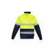 Mens Orange Flame Hi Vis 1/4 Zip Brushed Fleece Pullover - Hoop Taped