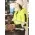 Unisex Hi Vis Full Zip Stretch Taped Hoodie - Yellow/Navy