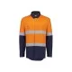 Mens Orange Flame Lightweight Ripstop Spliced Shirt - Hoop Taped