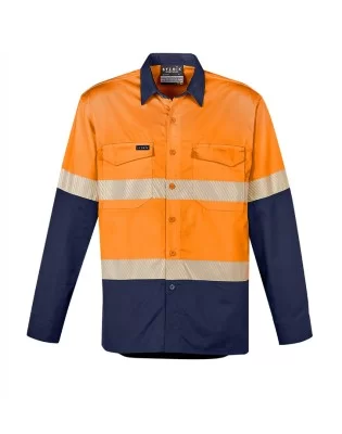 Mens Rugged Cooling Hi Vis Segmented Tape Long Sleeve Shirt