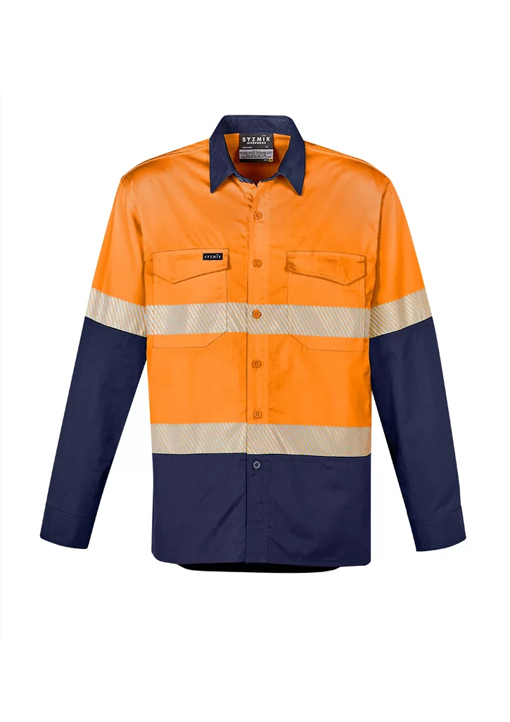 Mens Rugged Cooling Hi Vis Segmented Tape Long Sleeve Shirt Mens Rugged Cooling Hi Vis Segmented Tape Long Sleeve Shirt