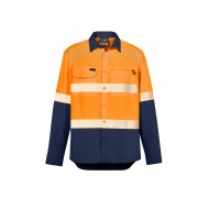 Mens Hi Vis Outdoor Segmented Tape Long Sleeve Shirt