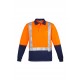 Mens Hi Vis Spliced Long Sleeve Polo - Shoulder Taped