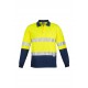 Mens Hi Vis Spliced Long Sleeve Polo - Hoop Taped