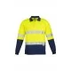 Mens Hi Vis Spliced Long Sleeve Polo - Hoop Taped