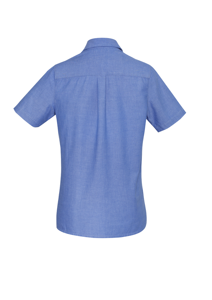 Ladies Wrinkle Free Chambray Short Sleeve Shirt